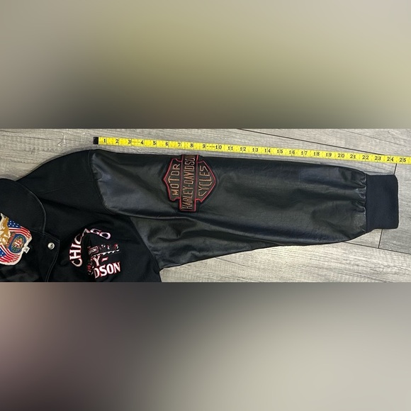 Vintage Harley-Davidson Chicago Bomber Jacket Jeff Hamilton Rare Graphic - Picture 12 of 15